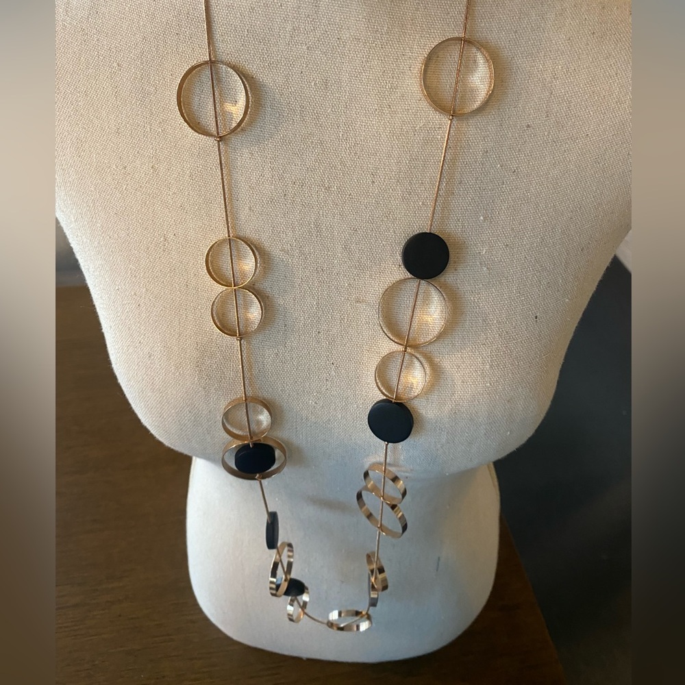 Long Black & Gold Snake Chain